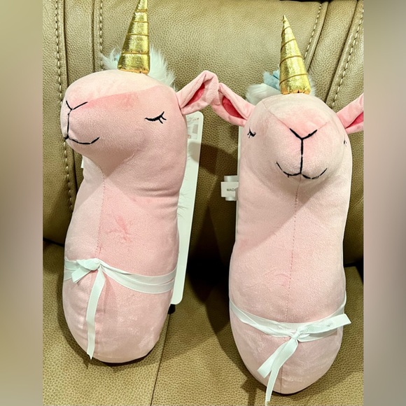 Pink Unicorn Plush Wall Decor with Gold Horn - Picture 3 of 4